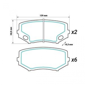 Brake pad set front/rear for MITSUBISHI Canter (FB7, FB8, FE7, FE8) OE MK528945