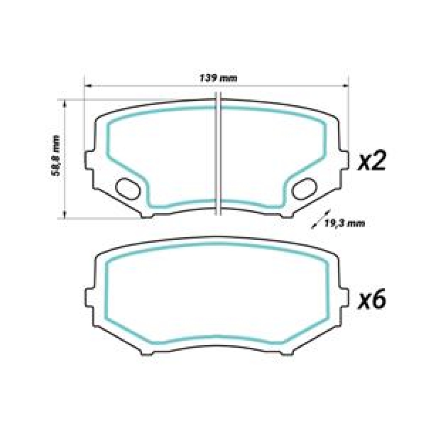 Brake pad set front/rear for MITSUBISHI Canter (FB7, FB8, FE7, FE8) OE MK528945
